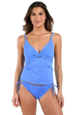 La Blanca Tank|Tankinis-V-Neck Twist Front Tankini Top
