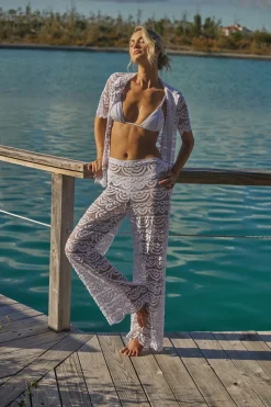 PQ Swim Bottoms-Water Lily Lace Cover Pants