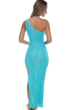 Luli Fama Sundresses-Wave Chaser Asymmetrical Maxi Dress