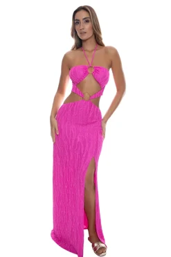 Luli Fama Sundresses-Wave Chaser Halter Maxi Dress