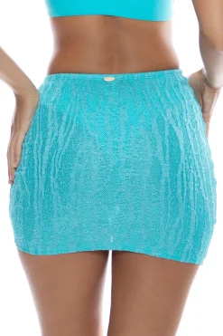 Luli Fama Bottoms-Wave Chaser Scrunch Mini Skirt