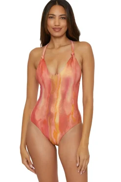 Becca by Rebecca Virtue Halter|Plunge-Wren One Piece Swimsuit