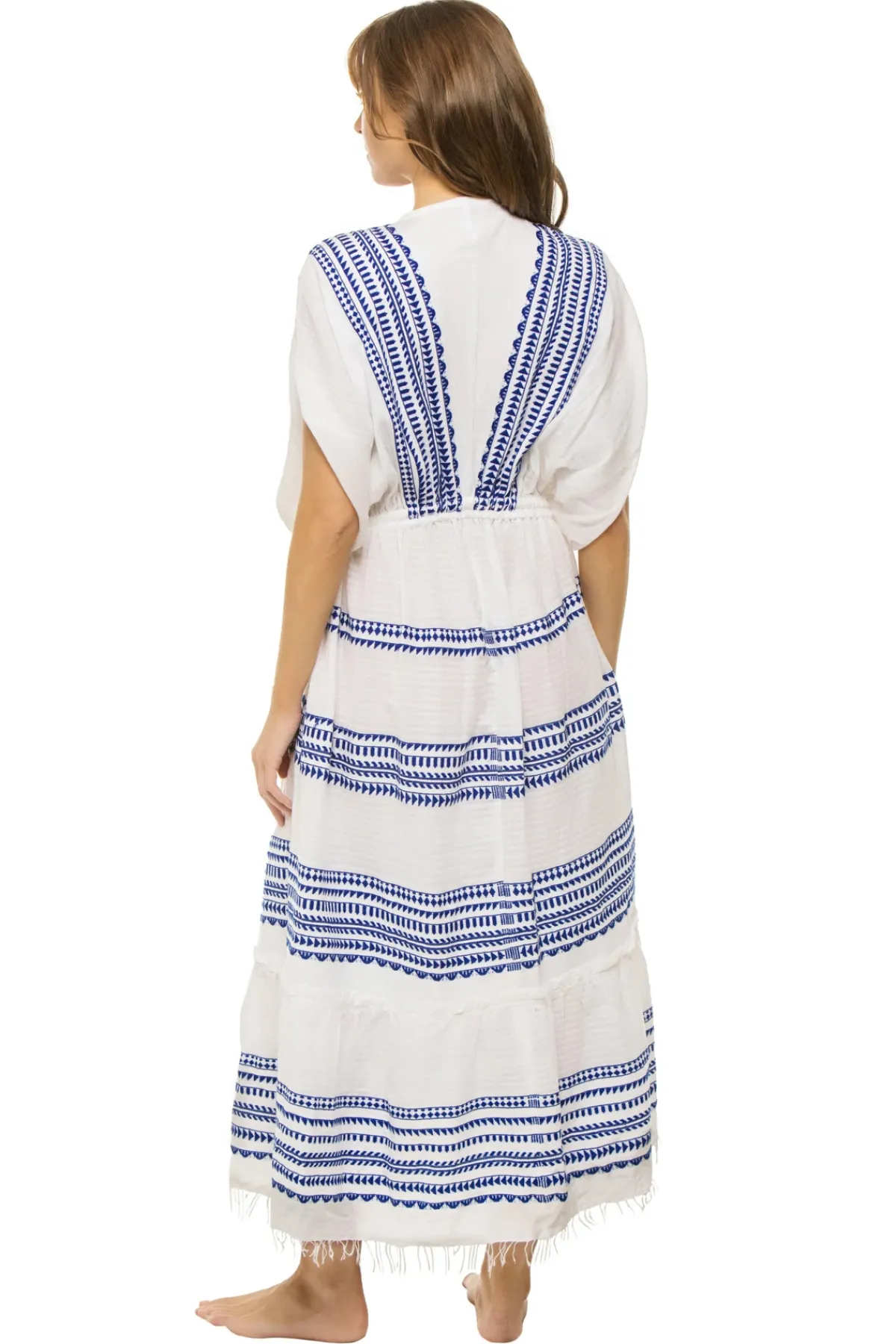Lemlem Sundresses-Yani Plunge Midi Dress