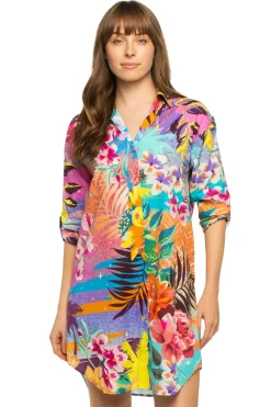 Johnny Was Shirt Dresses|Tunics-Zeru Long Sleeve Shirt Dress