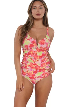 Sunsets Tank|Tankinis-Zuri V-Wire Tankini Top (D+ Cup)