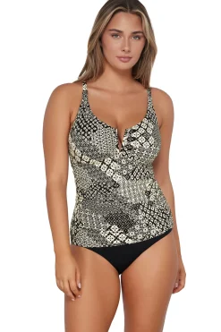 Sunsets Tank|Tankinis-Zuri V-Wire Tankini Top (D+ Cup)