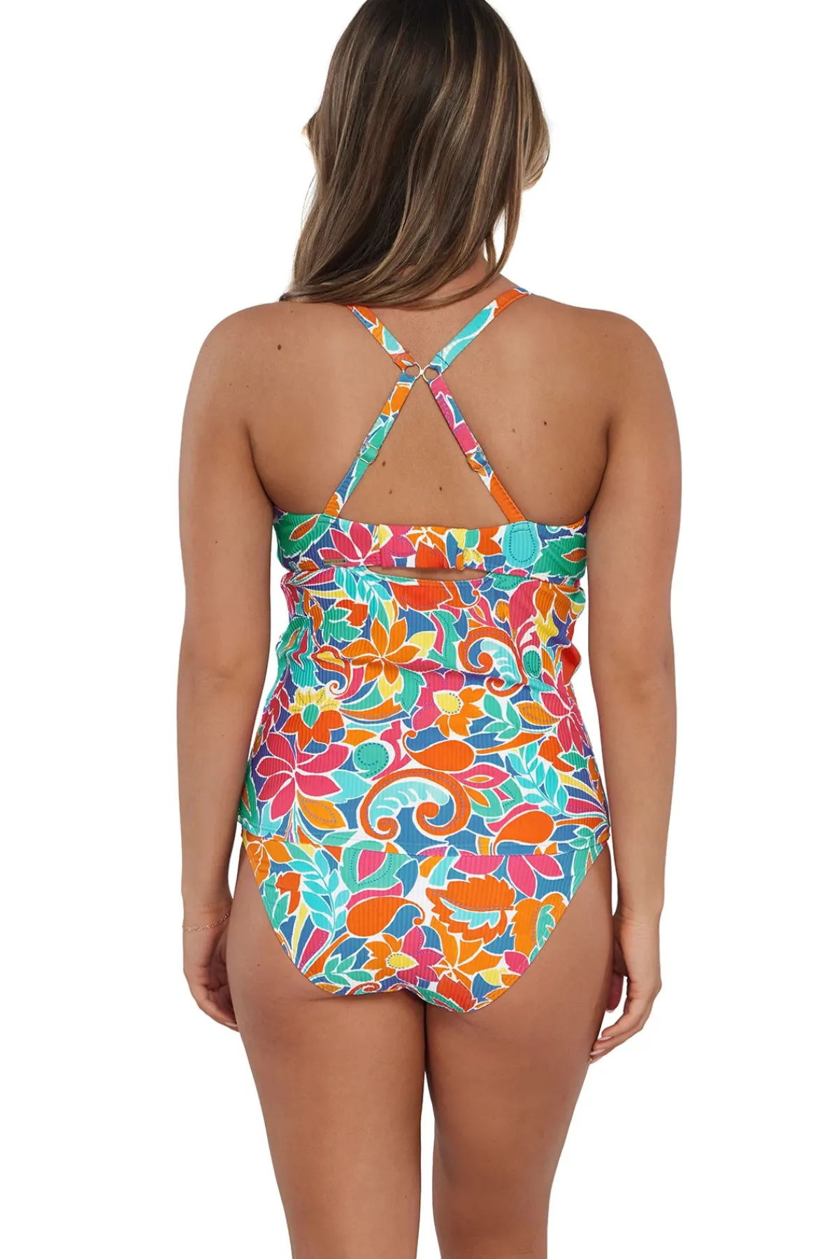 Sunsets Tank|Tankinis-Zuri V-Wire Tankini Top (E-H Cup)
